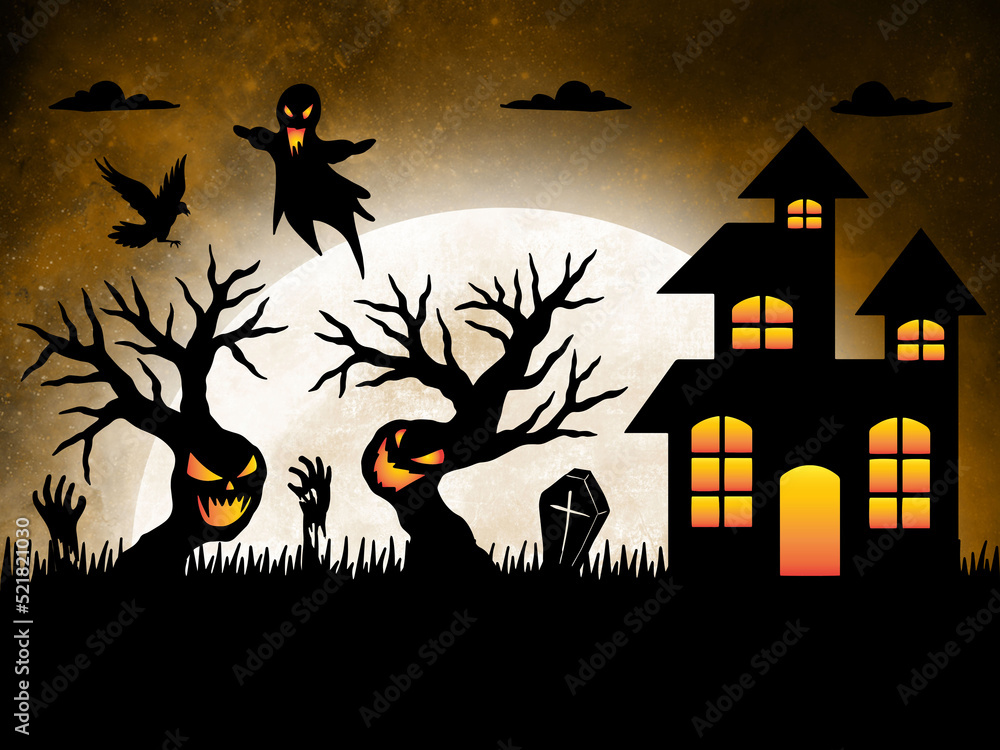 Halloween Moonlight Background Illustration Halloween Moonlight Background Illustration