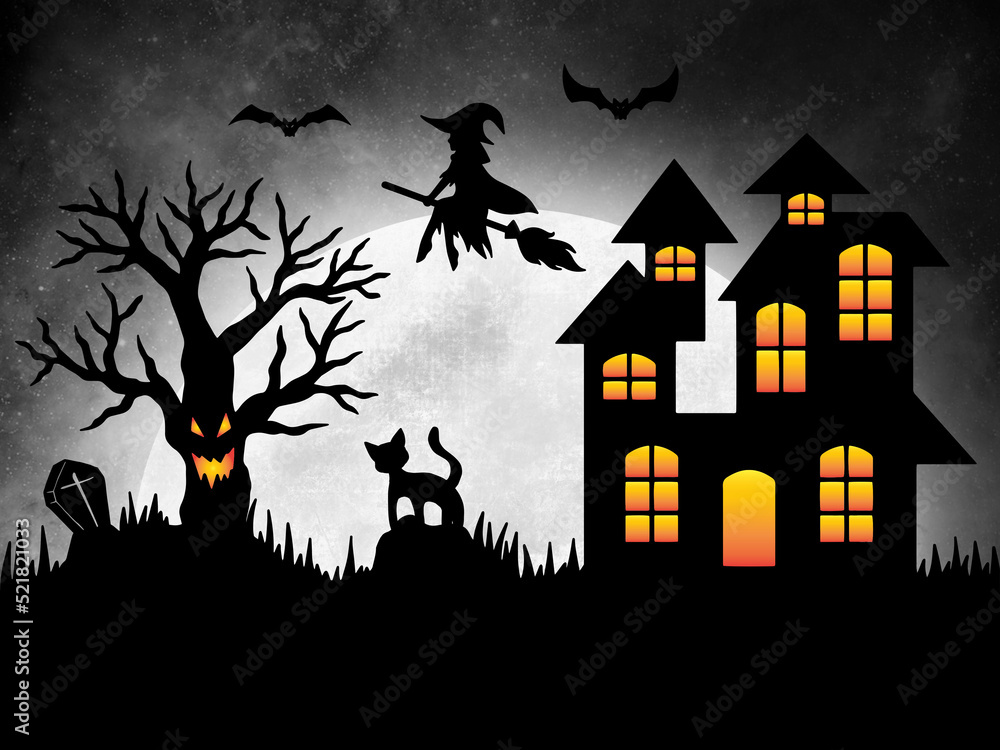 Halloween Background Moonlight Illustration