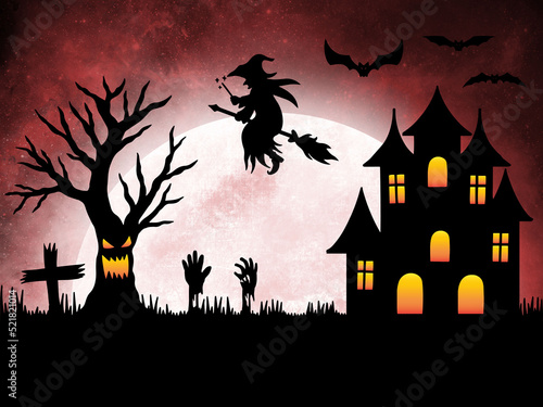 Halloween Background Moonlight Illustration 