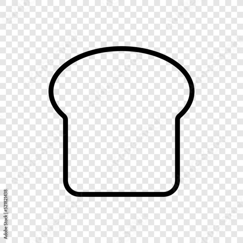 Bread slice simple icon vector. Flat design. Transparent grid.ai