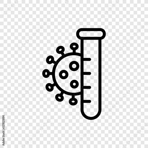Covid pcr test simple icon vector. Flat design. Transparent grid.ai