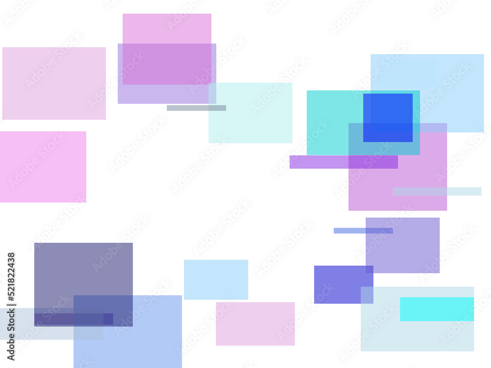 Abstract blue violet rectangles overlay with transparent PNG bac
