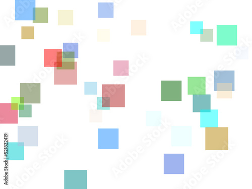 Abstract red green blue yellow squares overlay with transparent