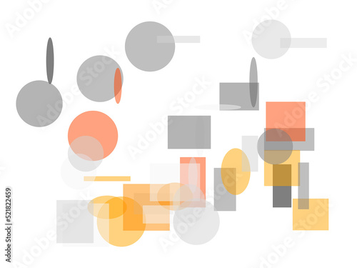 Abstract orange grey circle and ellipses squares and rectangles (ID: 521822459)
