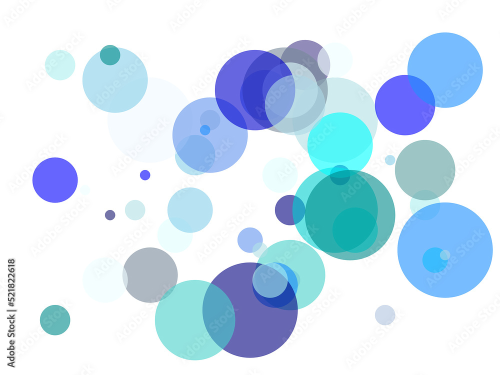Abstract blue circles with transparent PNG background