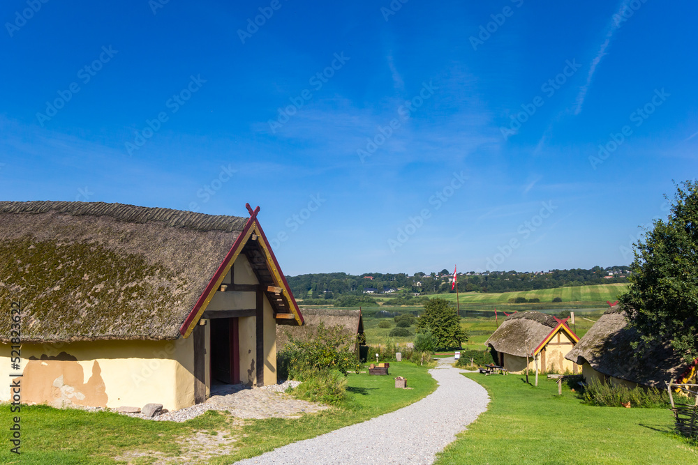 Obraz premium Viking village in the rolling landscape of Hobro
