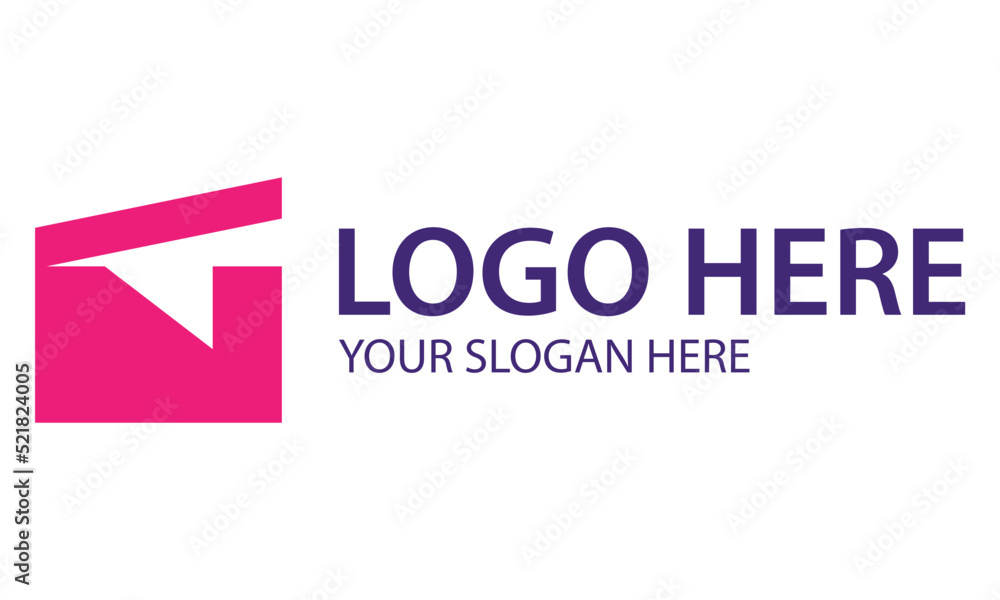 Pink Color Simple Film Clap Logo Design