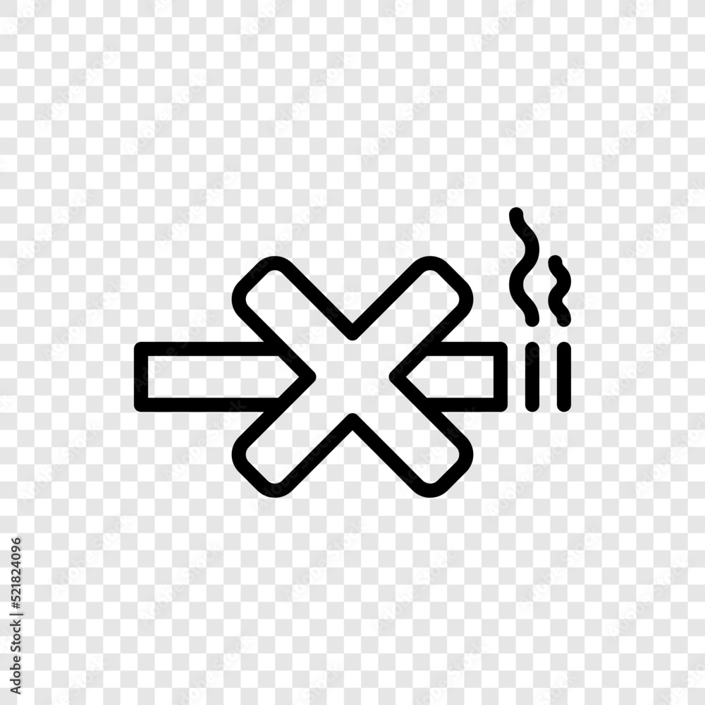 Fototapeta premium No smoking simple icon vector. Flat design. Transparent grid.ai