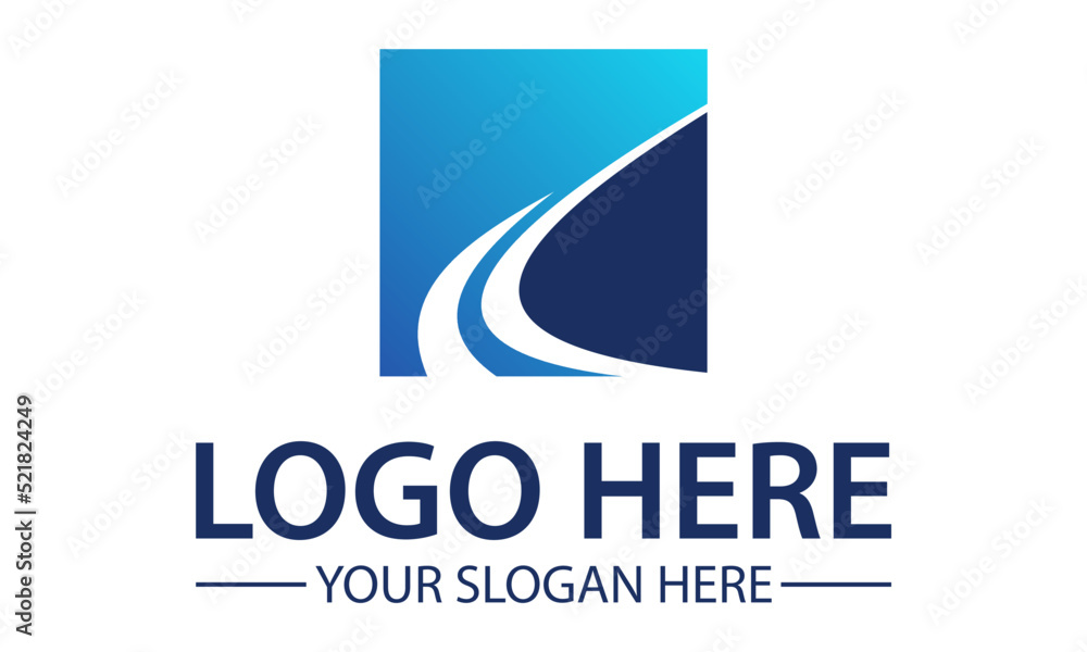 Blue Color Square Abstract Wave Logo Design Blue Color Square Abstract Wave Logo Design