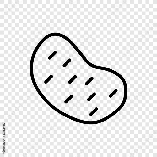 Potato simple icon vector. Flat design. Transparent grid.ai
