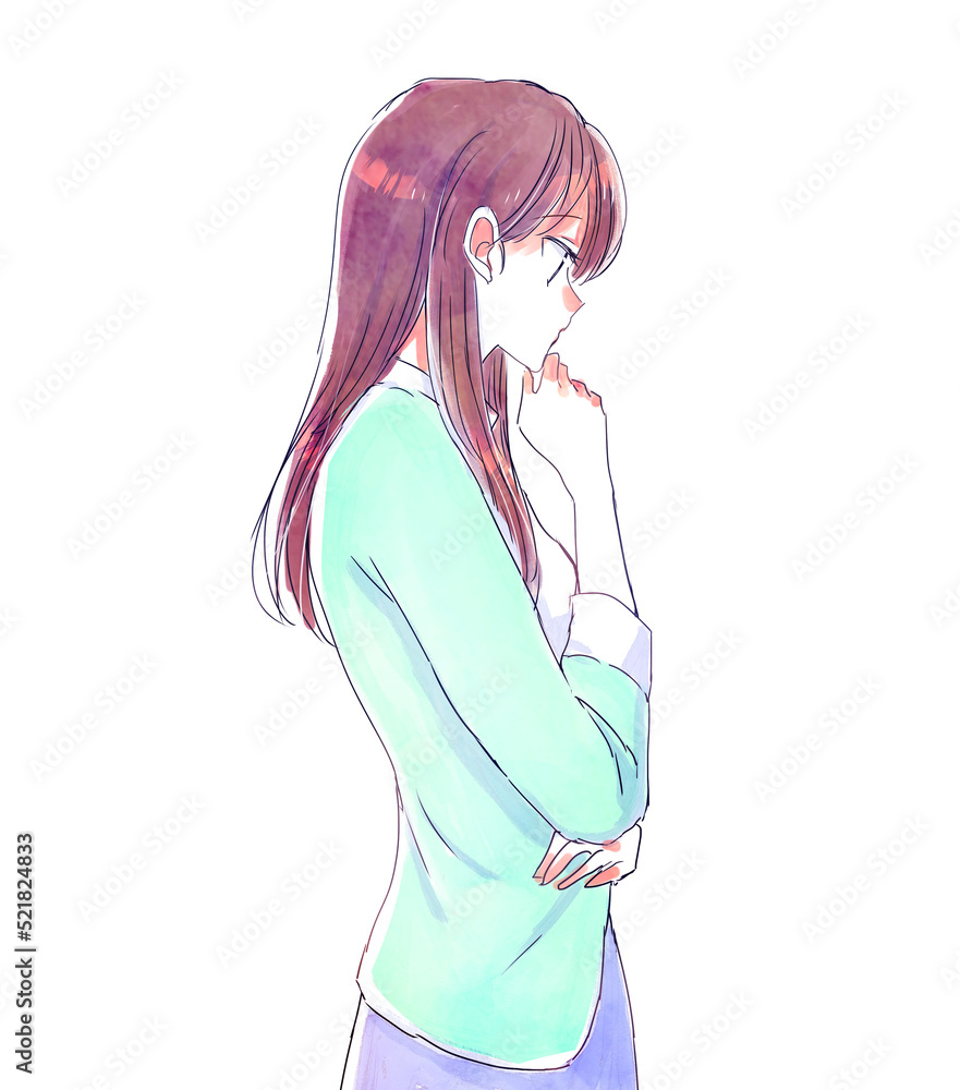 考える女性 考える女性