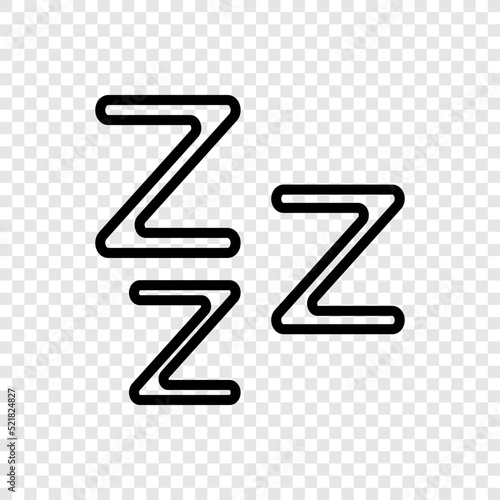 Sleep simple icon vector. Flat design. Transparent grid.ai