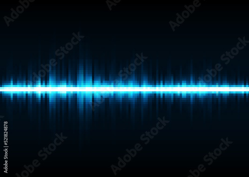 Sound waves oscillating glow light  Abstract technology background