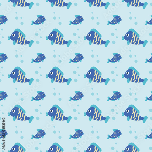 cute fish baby seamless pattern template