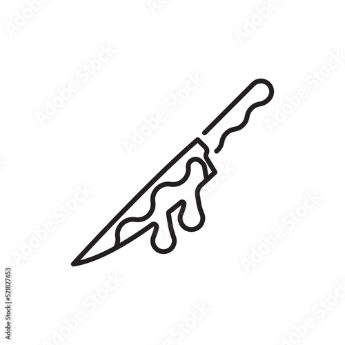 Blood Knife vector Outline Icon Design illustration. Halloween Symbol on White background EPS 10 File