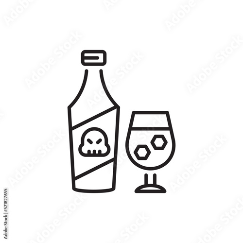 Wine vector Outline Icon Design illustration. Halloween Symbol on White background EPS 10 File