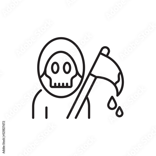 Reaper vector Outline Icon Design illustration. Halloween Symbol on White background EPS 10 File