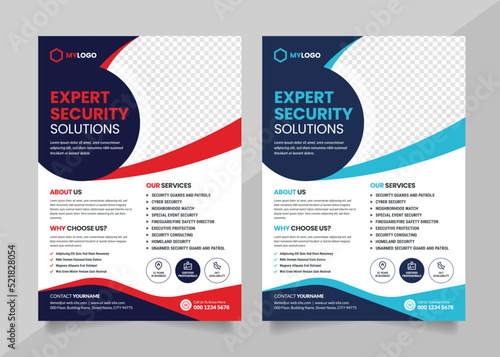 Security Service Flyer Template for Home Security, Office Security and Property Protection Company