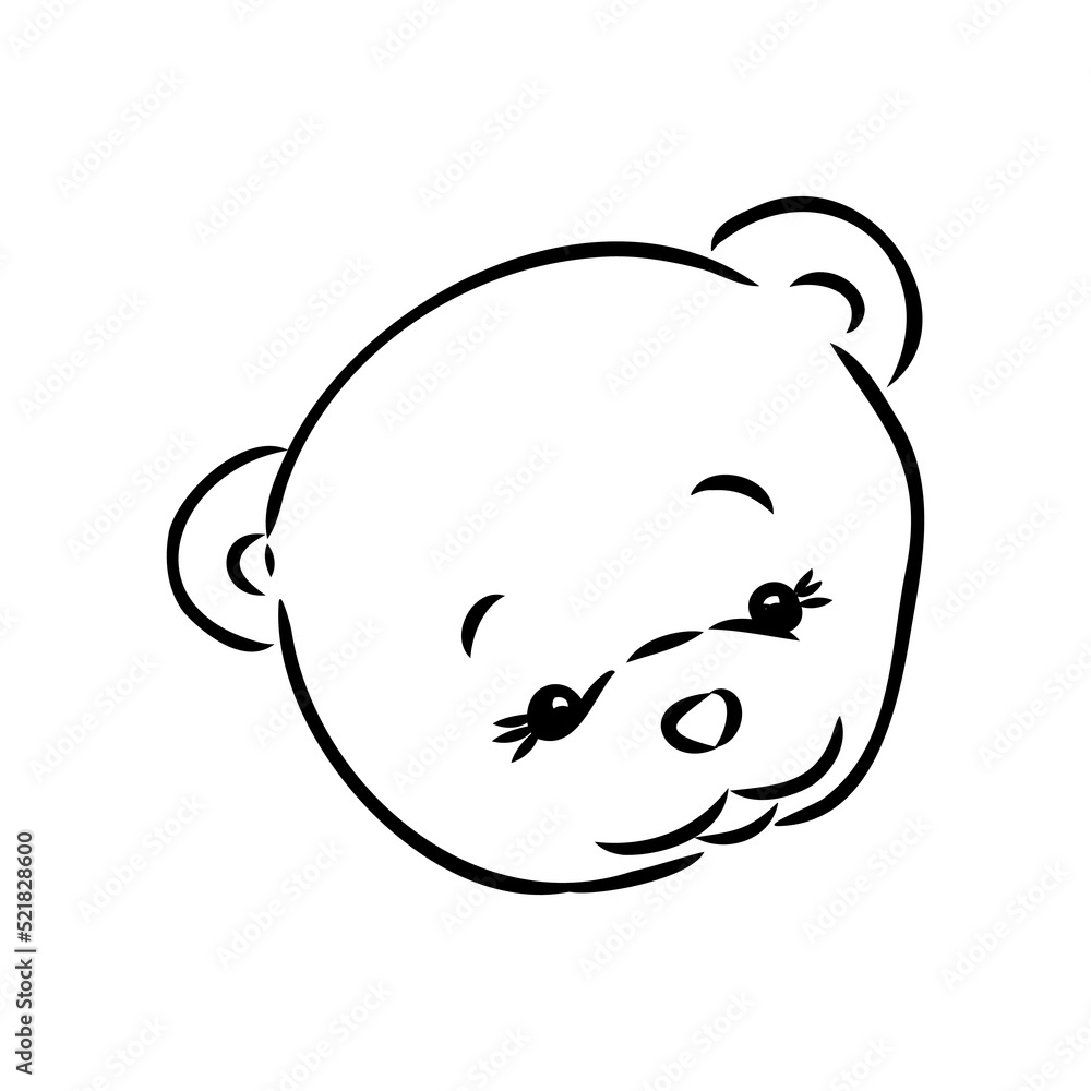 Hand drawn isolated Teddy bear. Doodle vector illustration Hand drawn isolated Teddy bear. Doodle vector illustration