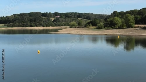 Low waterline showing drought conditions at Ardingly Resevoir in West Sussex during the summer of 2022 on the 07 August. photo