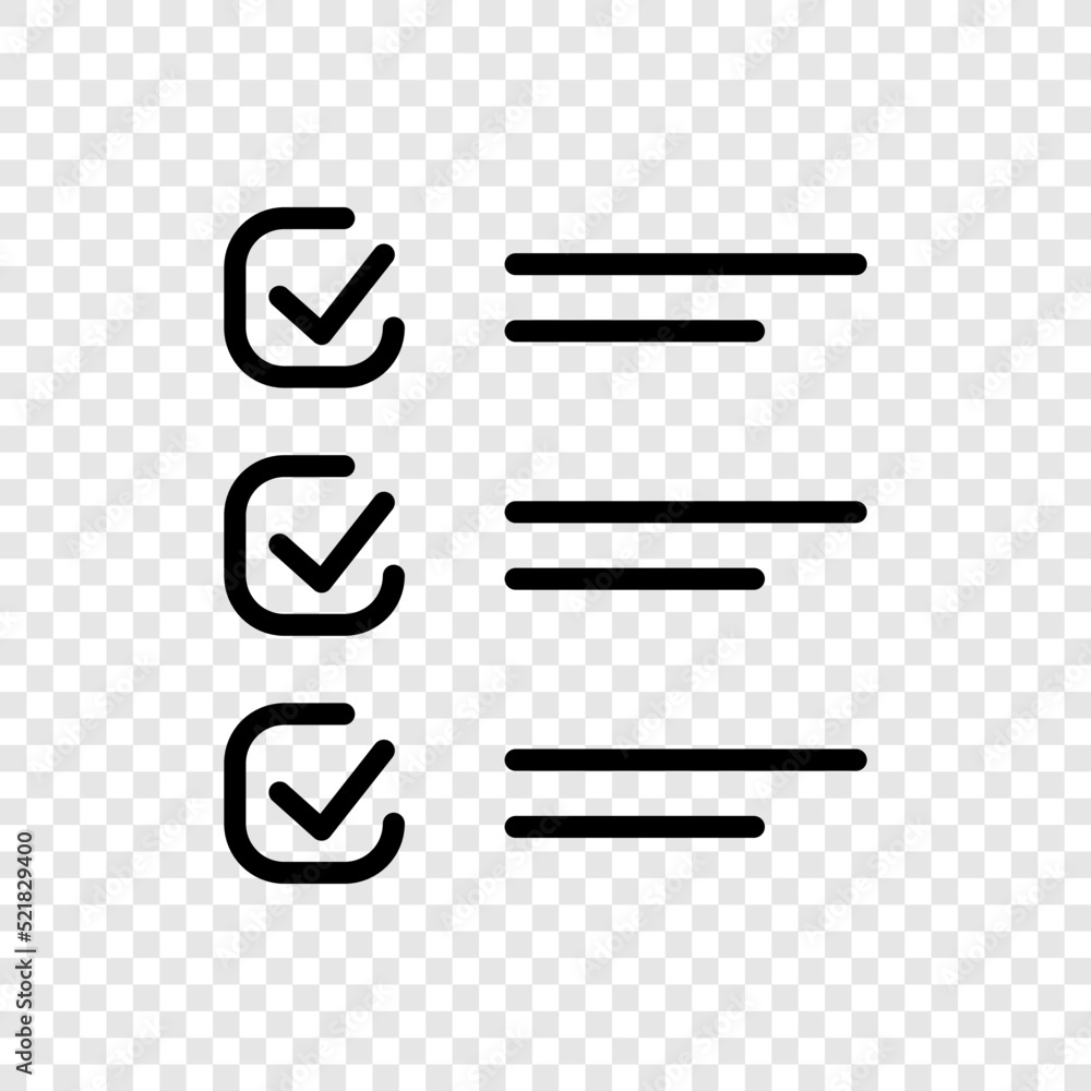 Checklist logo simple icon vector. Flat design. Transparent grid.ai Checklist logo simple icon vector. Flat design. Transparent grid.ai