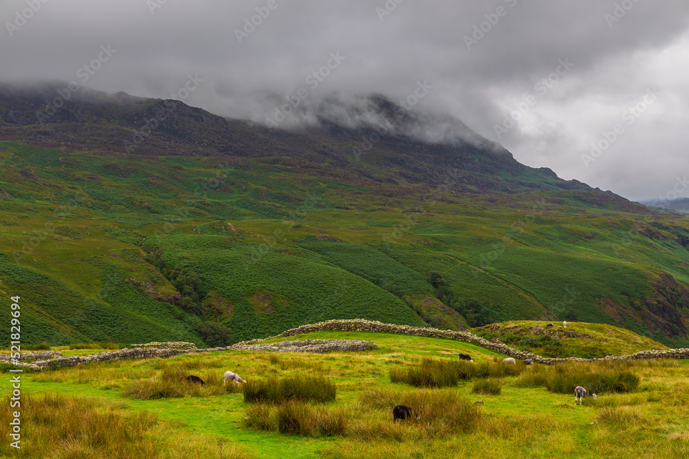 View of the Hardknott Roman Fort , Cumbria, England.