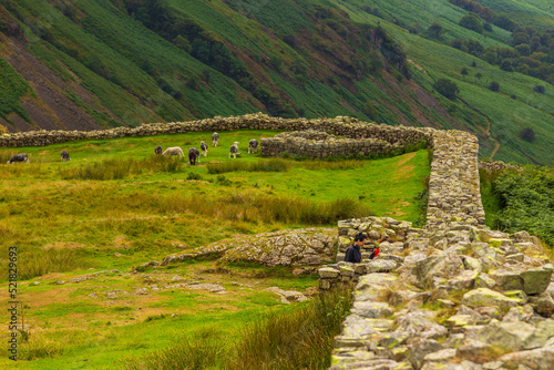 View of the Hardknott Roman Fort , Cumbria, England. photo