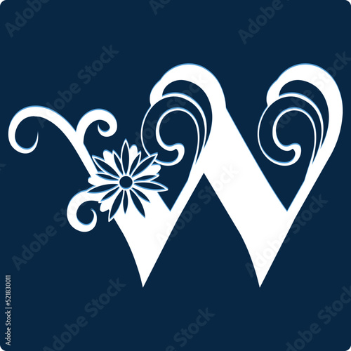 Beautiful butterfly floral alphabet capital letters.