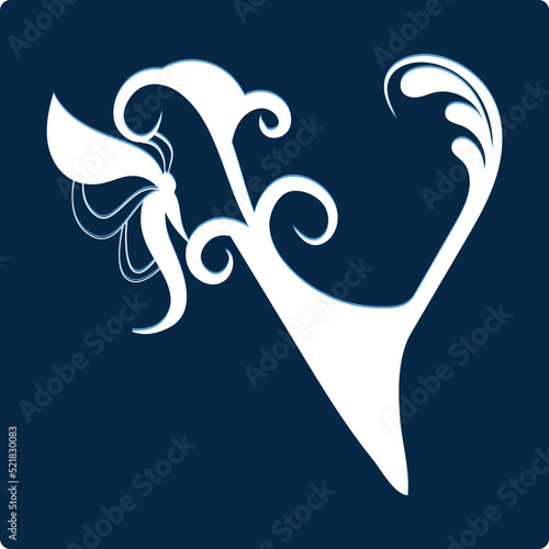 Beautiful butterfly floral alphabet capital letters.