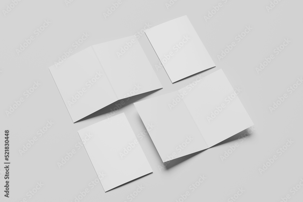 Blank A4 Bi-Fold Brochure Mockups Blank A4 Bi-Fold Brochure Mockups