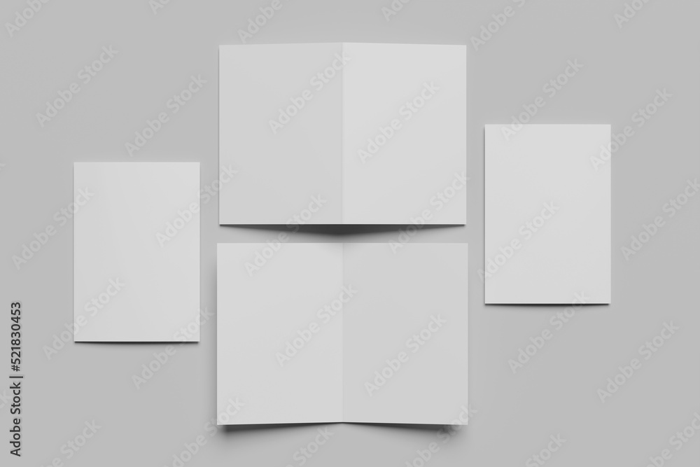 Blank A4 Bi-Fold Brochure Mockups Blank A4 Bi-Fold Brochure Mockups