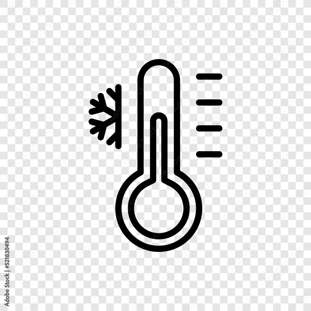 Low temperature, cold simple icon vector. Flat design. Transparent grid.ai Low temperature, cold simple icon vector. Flat design. Transparent grid.ai