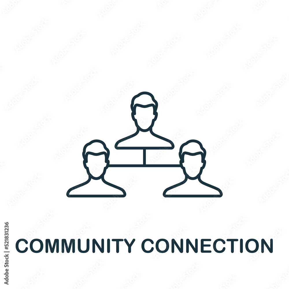 Community Connection icon. Monochrome simple Community icon for templates, web design and infographics