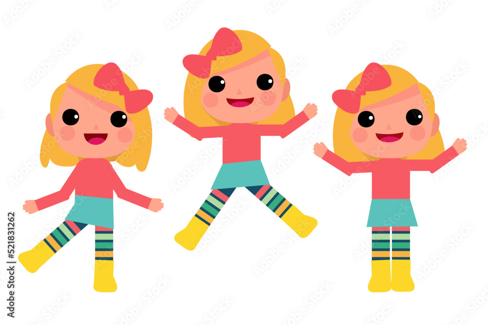 Happy Children boy and girl Funny cartoon character design. Design for banner, layout, annual report, web, flyer, brochure, ad. Happy Children boy and girl Funny cartoon character design. Design for banner, layout, annual report, web, flyer, brochure, ad.