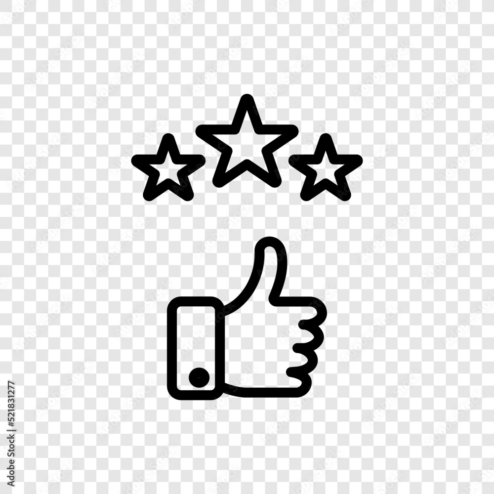 Rate of service, three star simple icon vector. Flat design. Transparent grid.ai Rate of service, three star simple icon vector. Flat design. Transparent grid.ai