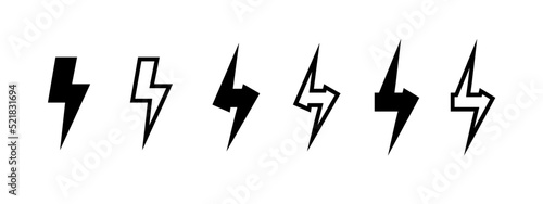 Lightning bolt icon. flat thunder icon. Modern icons for mobile or web interface.