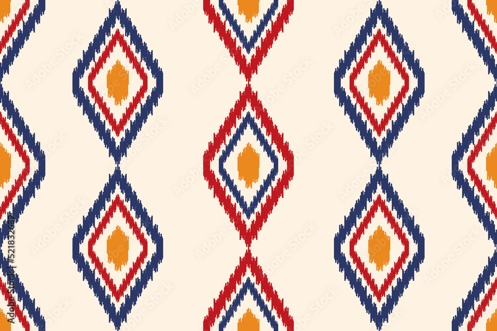 ikat seamless diamond pattern Can be used in fabric design for background, wallpaper, carpet, textile, clothing, wrapping, accessories, decorative paper, embroidery illustration vector.