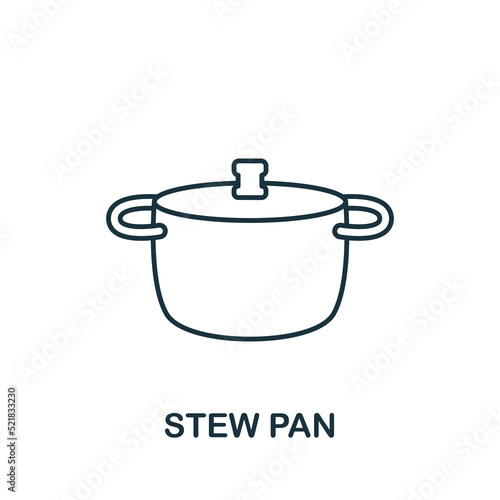 Stew Pan icon. Monochrome simple Cooking icon for templates, web design and infographics
