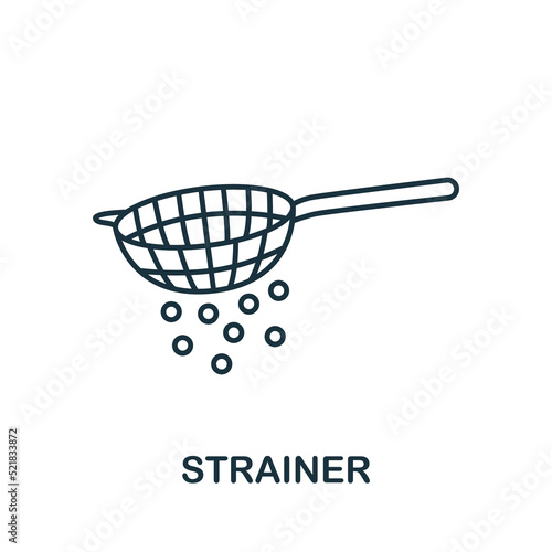 Strainer icon. Monochrome simple Cooking icon for templates, web design and infographics