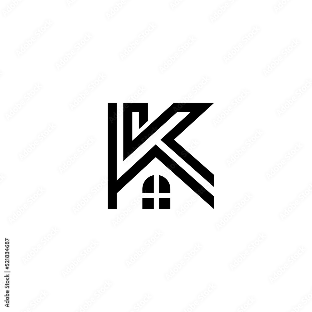 initial letter k real estate logo design vector illustration, Alphabet ...