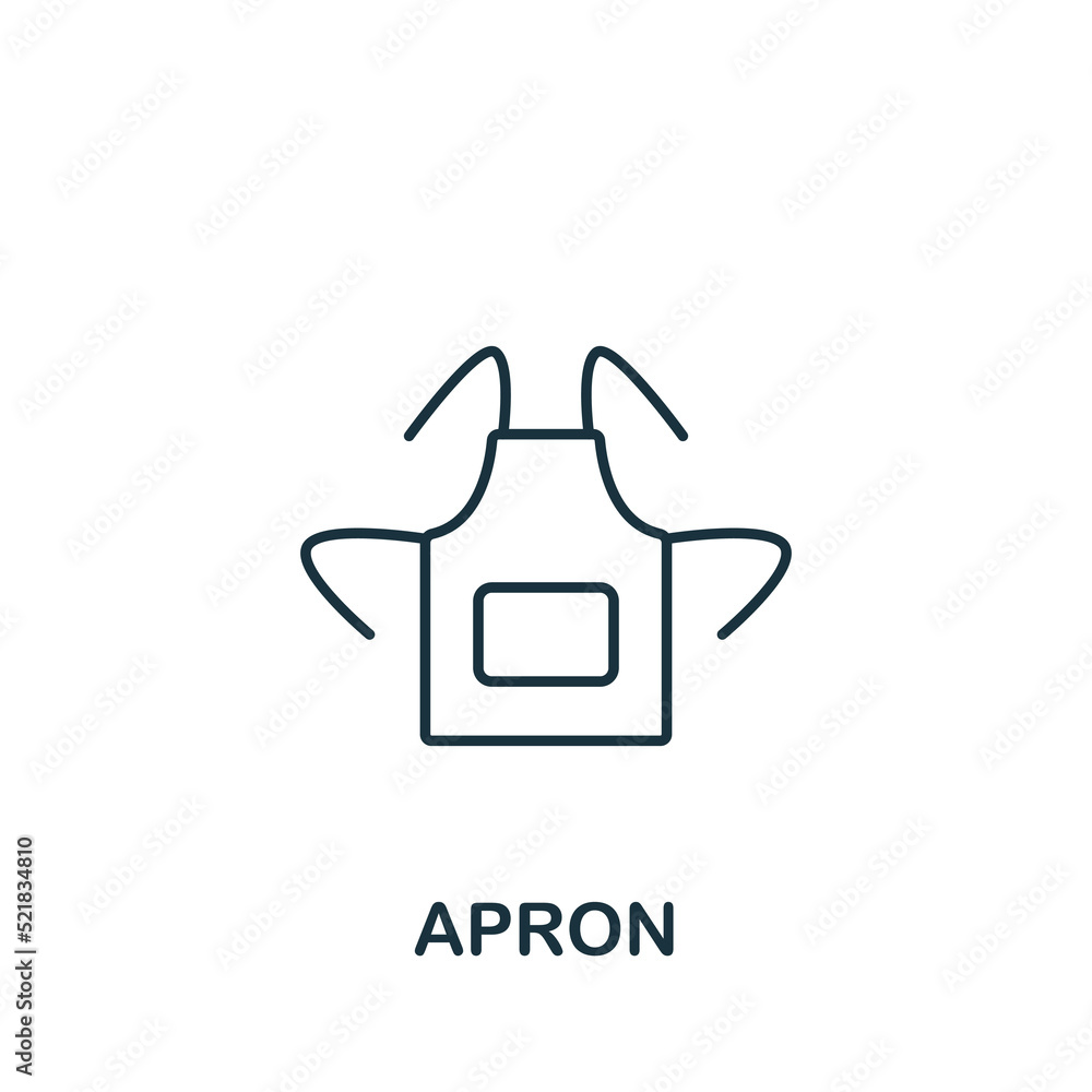 Apron icon. Monochrome simple Cooking icon for templates, web design and infographics