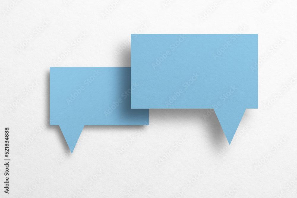 Speech balloon shaped blue paper isolated on white background. Speech balloon shaped blue paper isolated on white background.
