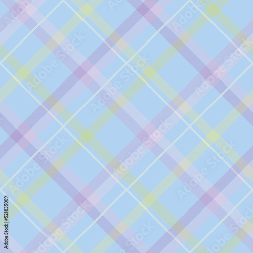 Seamless tartan plaid pattern in Purple Blue