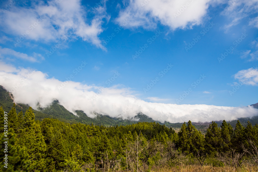 Clouds waterfall in Caldera De Taburiente Nature Park, La Palma Island, Canary Islands, Spain Clouds waterfall in Caldera De Taburiente Nature Park, La Palma Island, Canary Islands, Spain