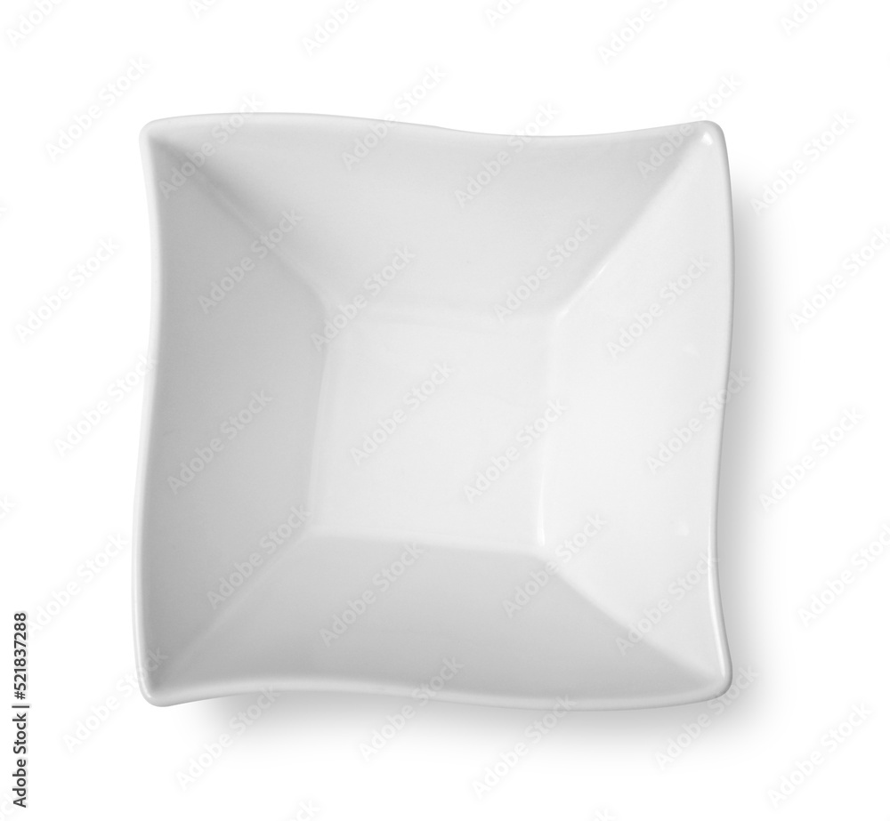 Square Bowl empty on white background Square Bowl empty on white background