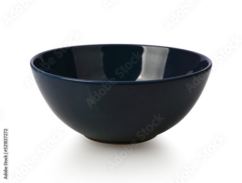 Dark blue bowl on white background