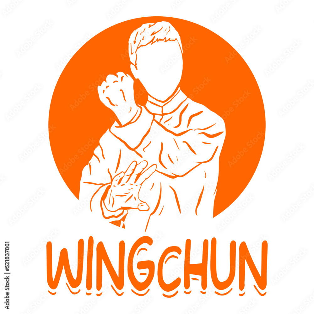 wing chun kung fu logo vector illustration perfect for logo brand or