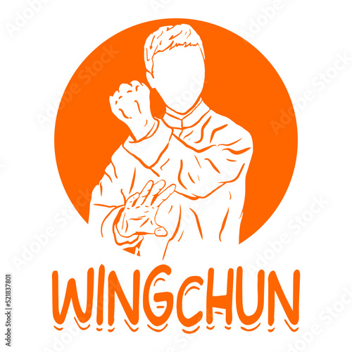 wing chun kung fu logo vector illustration perfect for logo brand or product printing