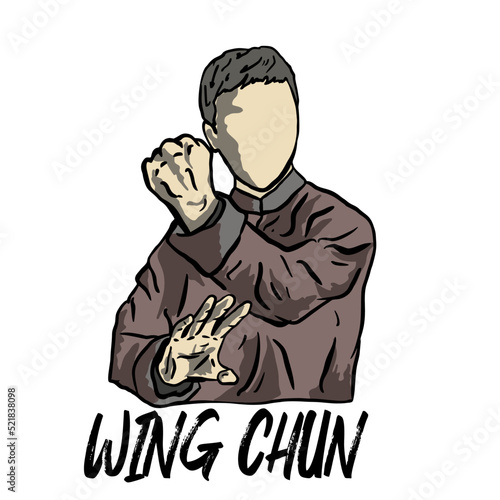 wing chun kung fu logo vector illustration perfect for logo brand or product printing photo