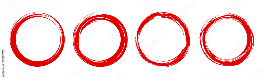 Paint Brush Stroke Circle Isolated Set of grunge round frames vector Paint Brush Stroke Circle Isolated Set of grunge round frames vector